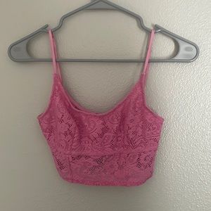 urban outfitters pink lace tank